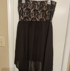 Miss Chievous black lace high/low dress.